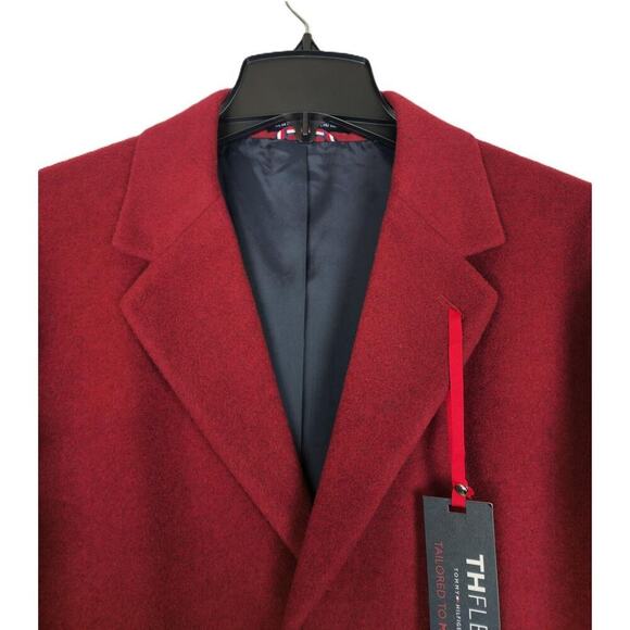 Tommy Hilfiger Men's Modern-Fit Addison Stretch Wool Blend Overcoat Red 40R NWT - Picture 4 of 9